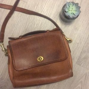 Vintage Brown Coach Crossbody Bag